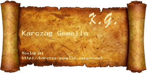 Karczag Gemella névjegykártya